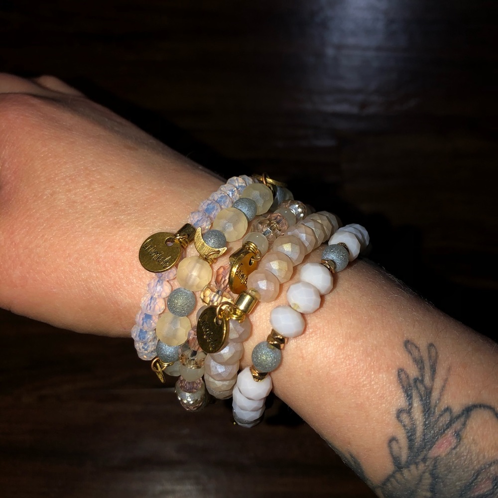 Erimish 5 stack agate bracelet set